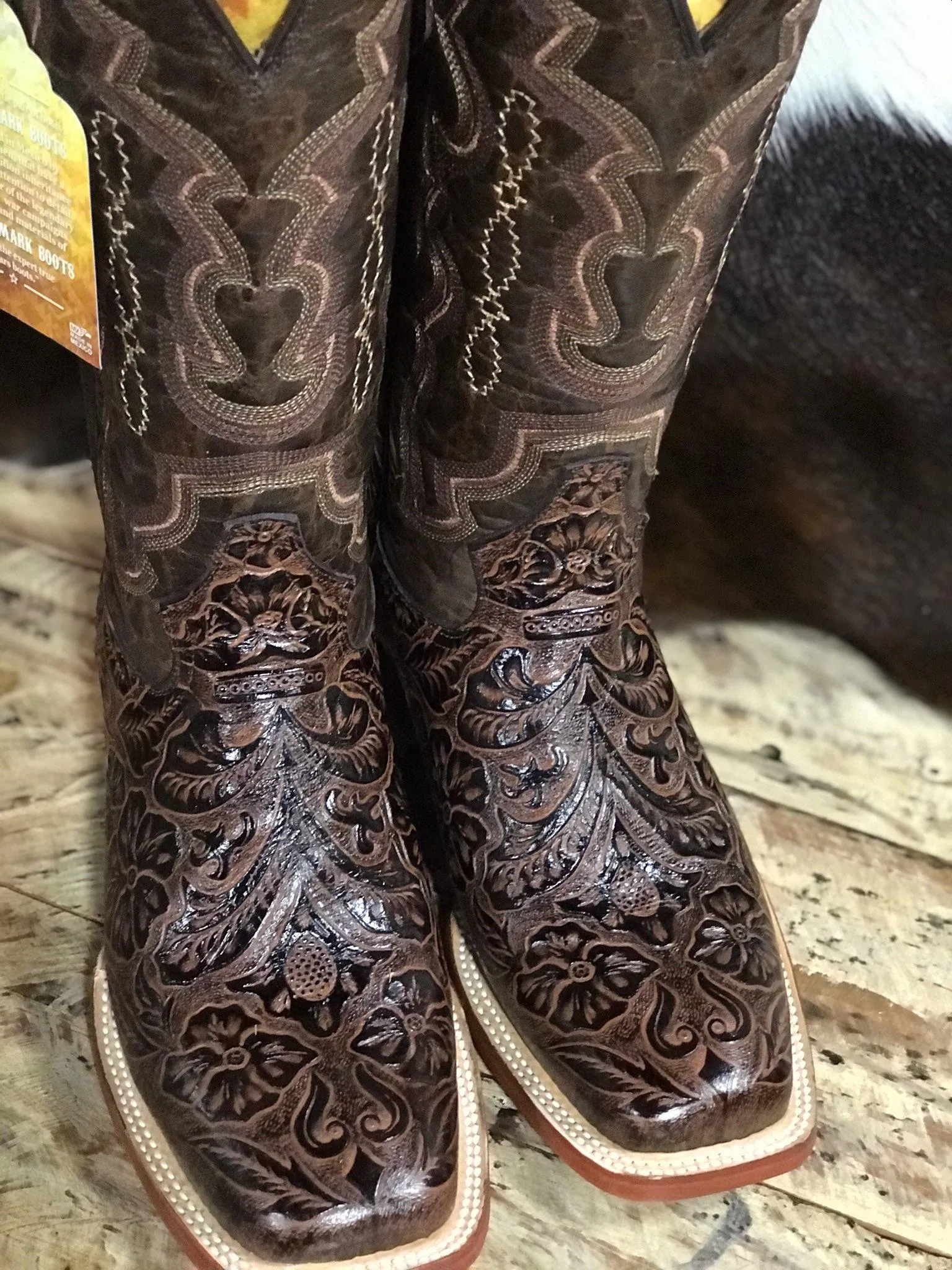 Brown Leather Western Boots for Women