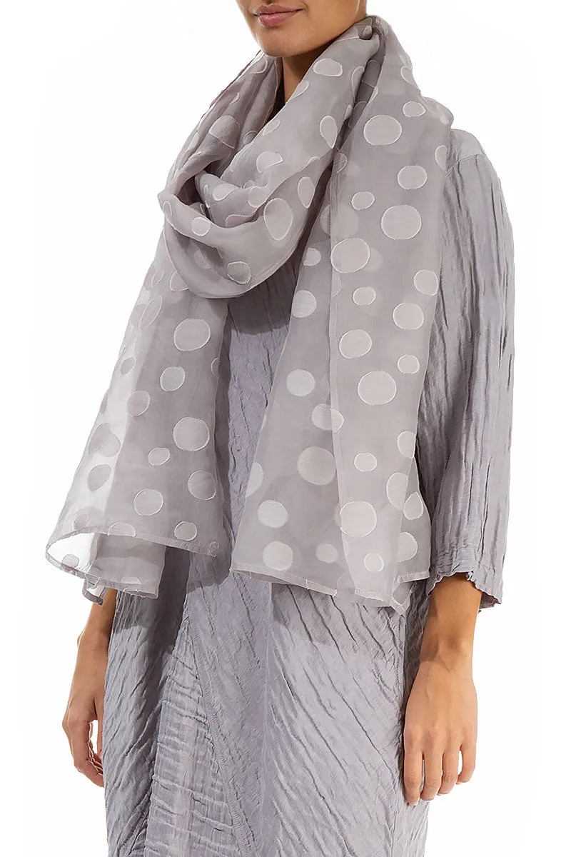 Bubbles Lilac Grey Silk Scarf