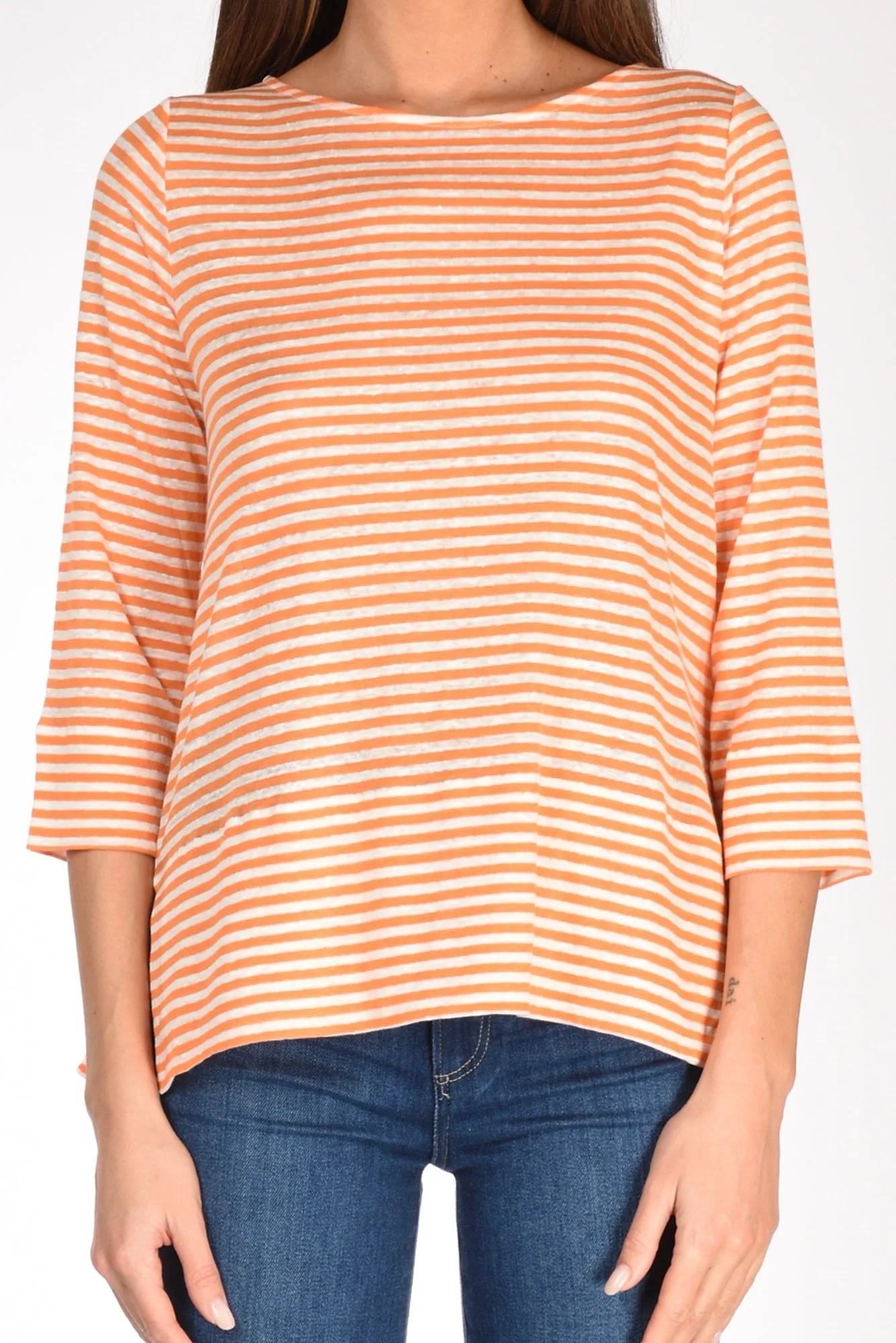 C-Zero Orange/White Striped Women's T-shirt