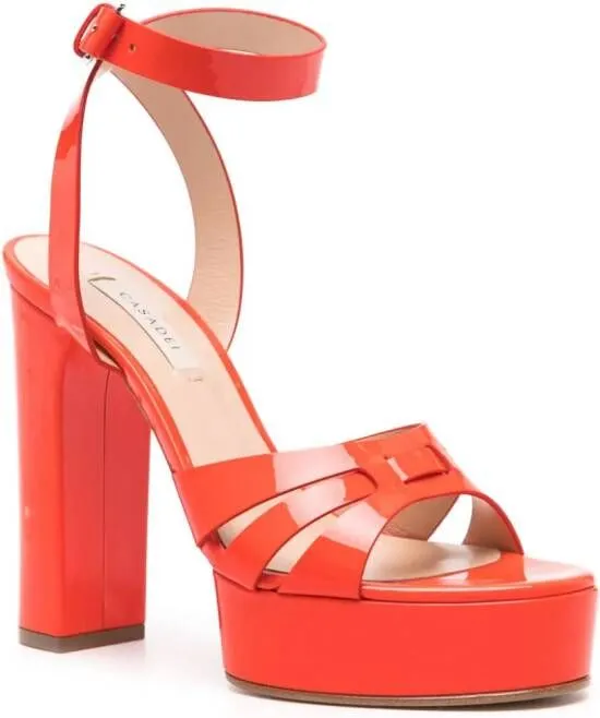 Casadei Red Betty 130mm Patent Leather Sandals