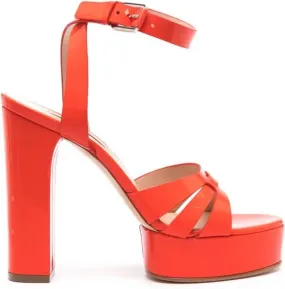 Casadei Red Betty 130mm Patent Leather Sandals