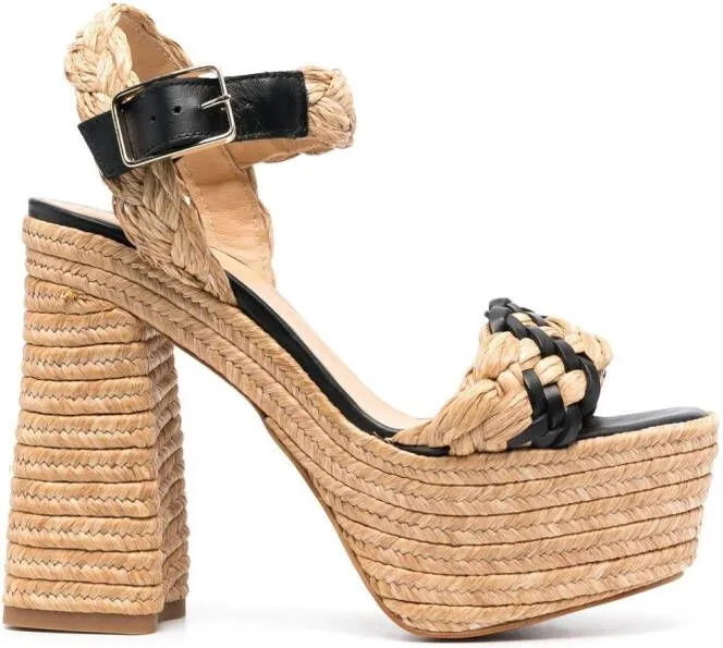 Castañer Agnes 135mm braided-strap sandals Neutrals