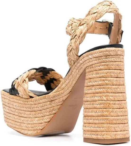 Castañer Agnes 135mm braided-strap sandals Neutrals