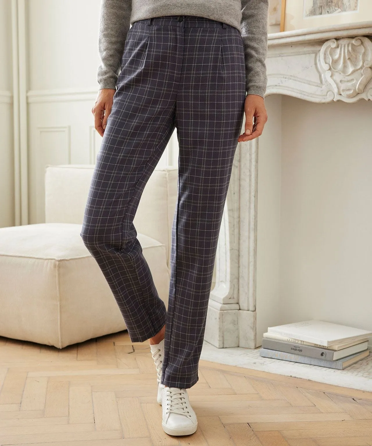 Check Flannel Trousers Stylish Choice