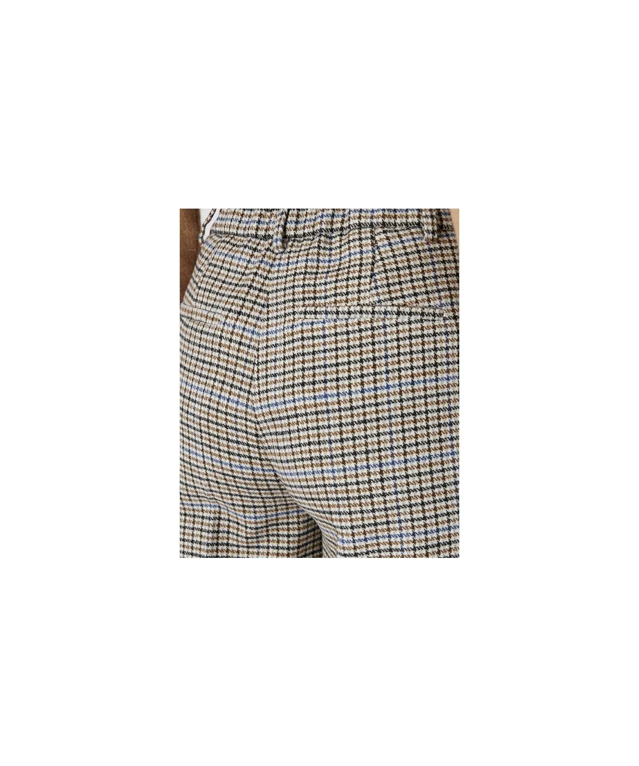 Checkered Wool Blend Pants