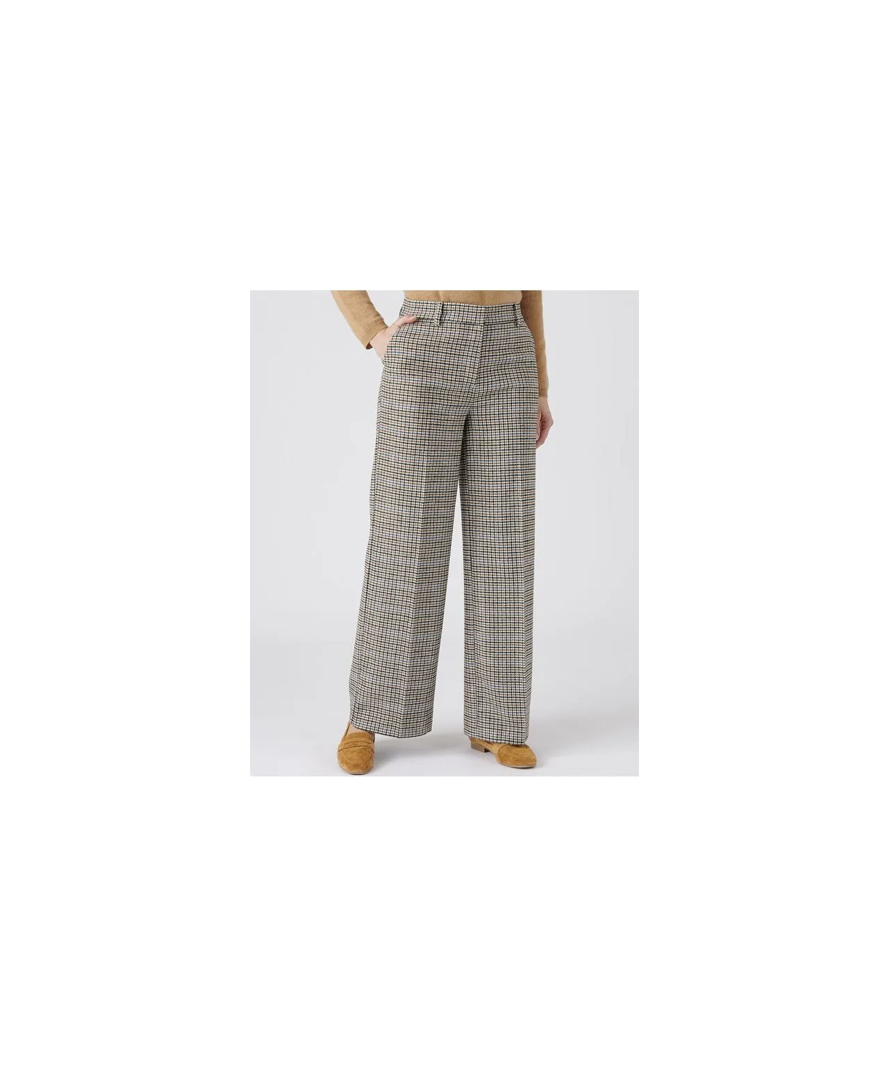 Checkered Wool Blend Pants