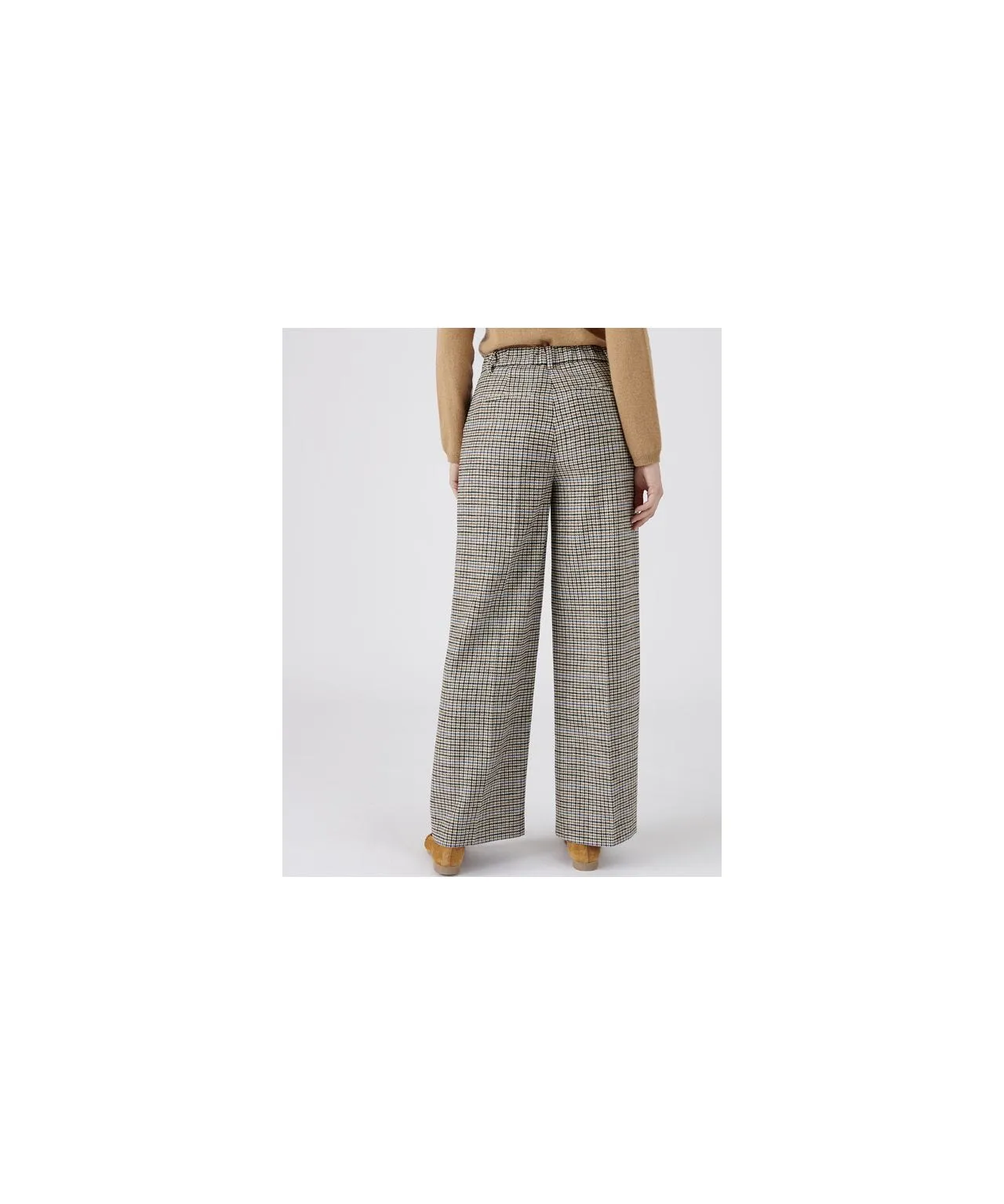 Checkered Wool Blend Pants