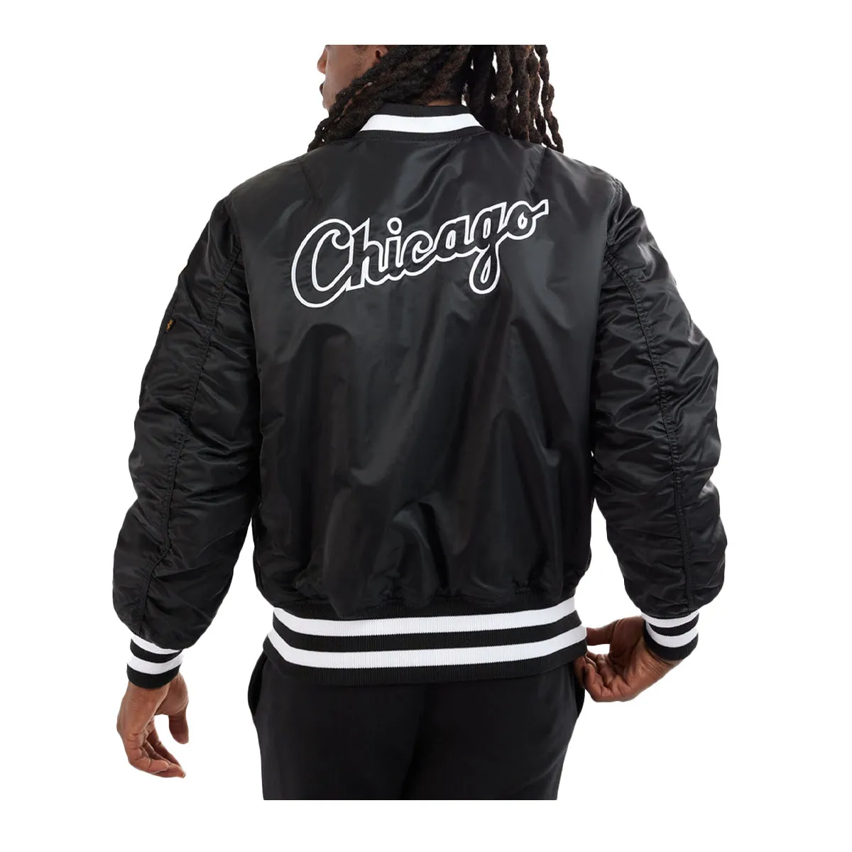 Chicago White Sox Alpha Industries MA-1 Bomber Jacket Black