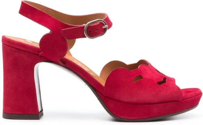 Chie Mihara Kei 85mm Cut-Out Sandals in Red