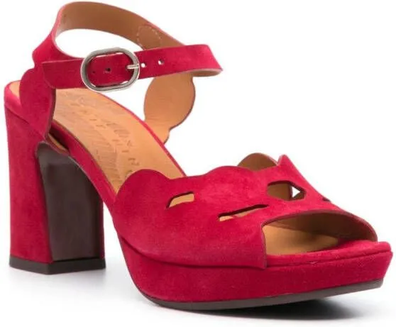 Chie Mihara Kei 85mm Cut-Out Sandals in Red