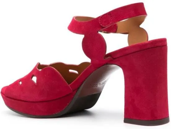 Chie Mihara Kei 85mm Cut-Out Sandals in Red