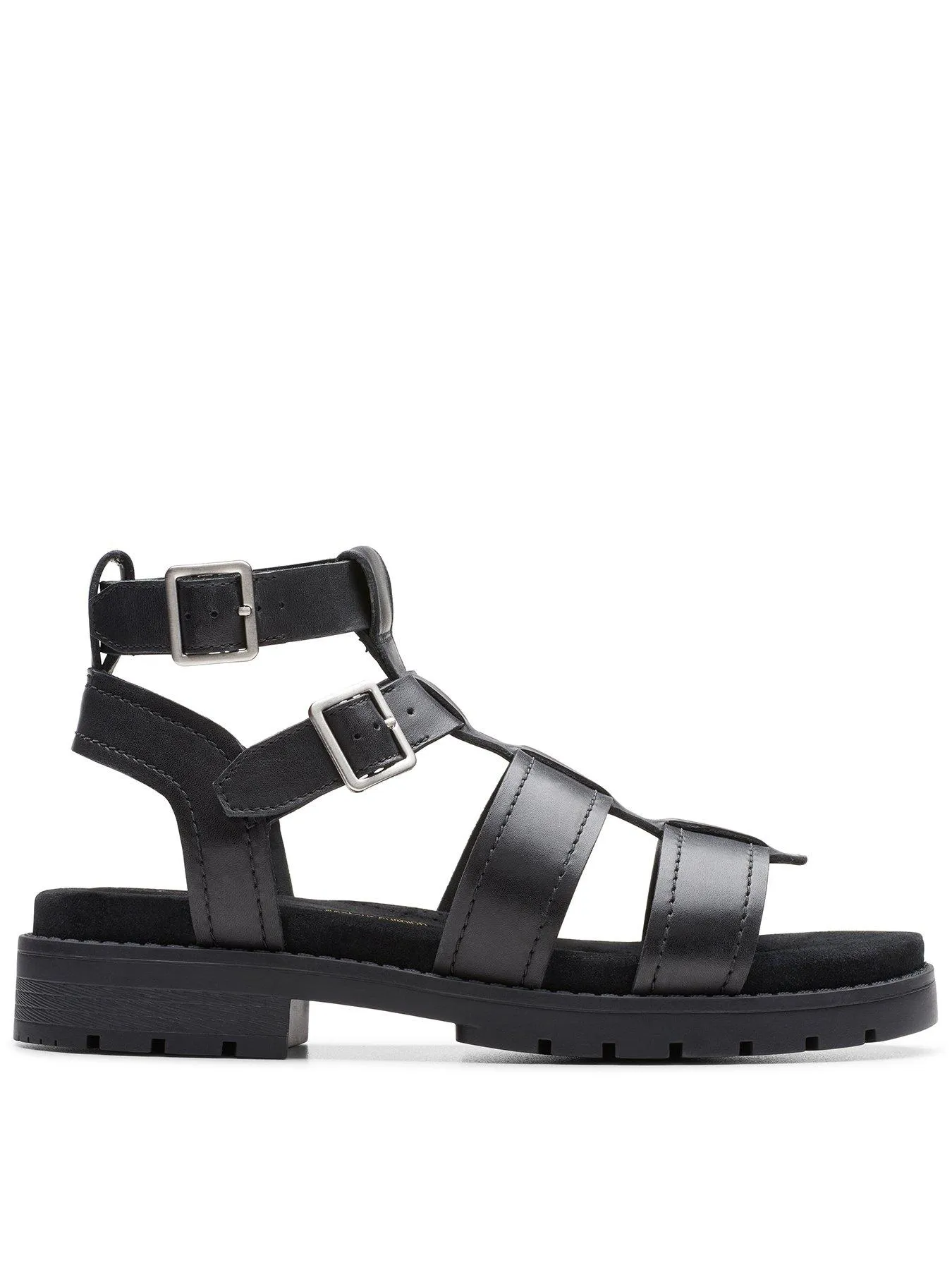 Buy Clarks Orinoco Cove Leather Gladiator Sandals in Black Online Now