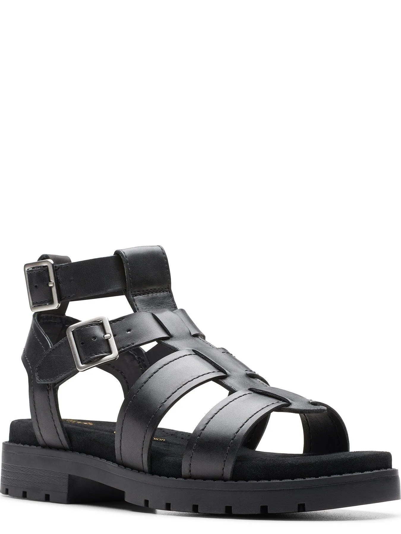 Buy Clarks Orinoco Cove Leather Gladiator Sandals in Black Online Now