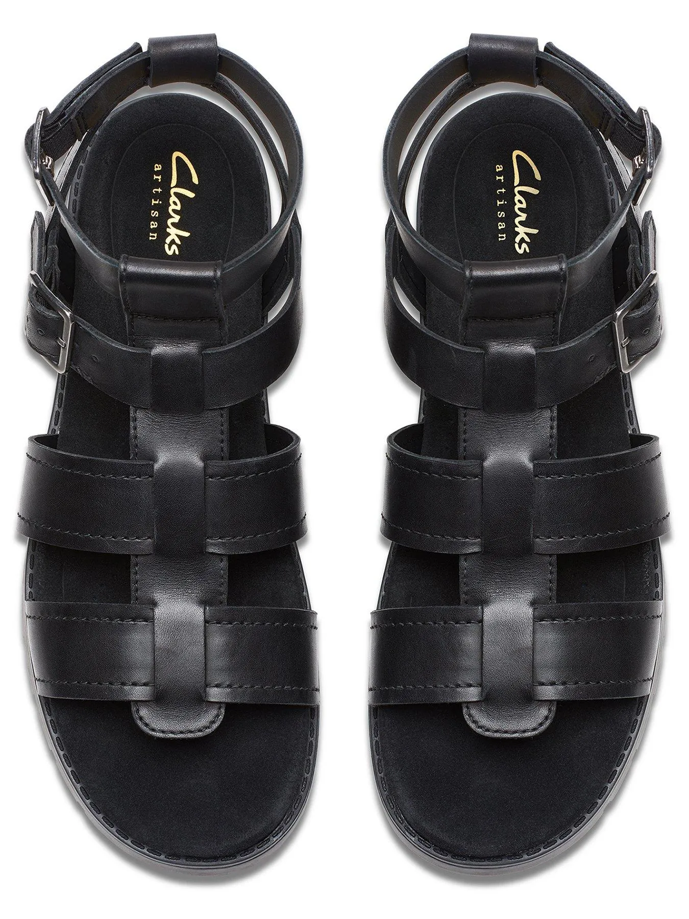 Buy Clarks Orinoco Cove Leather Gladiator Sandals in Black Online Now