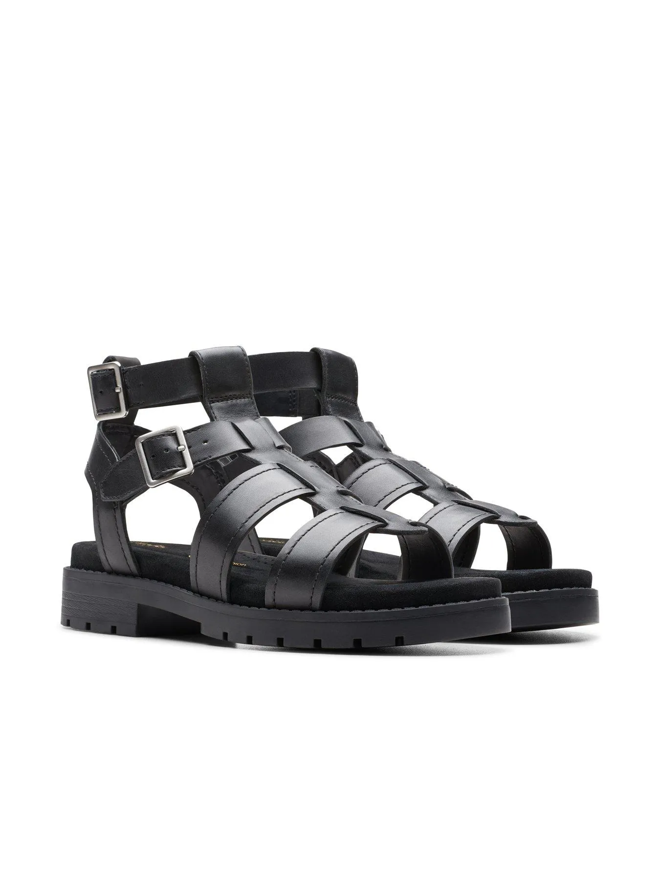 Buy Clarks Orinoco Cove Leather Gladiator Sandals in Black Online Now