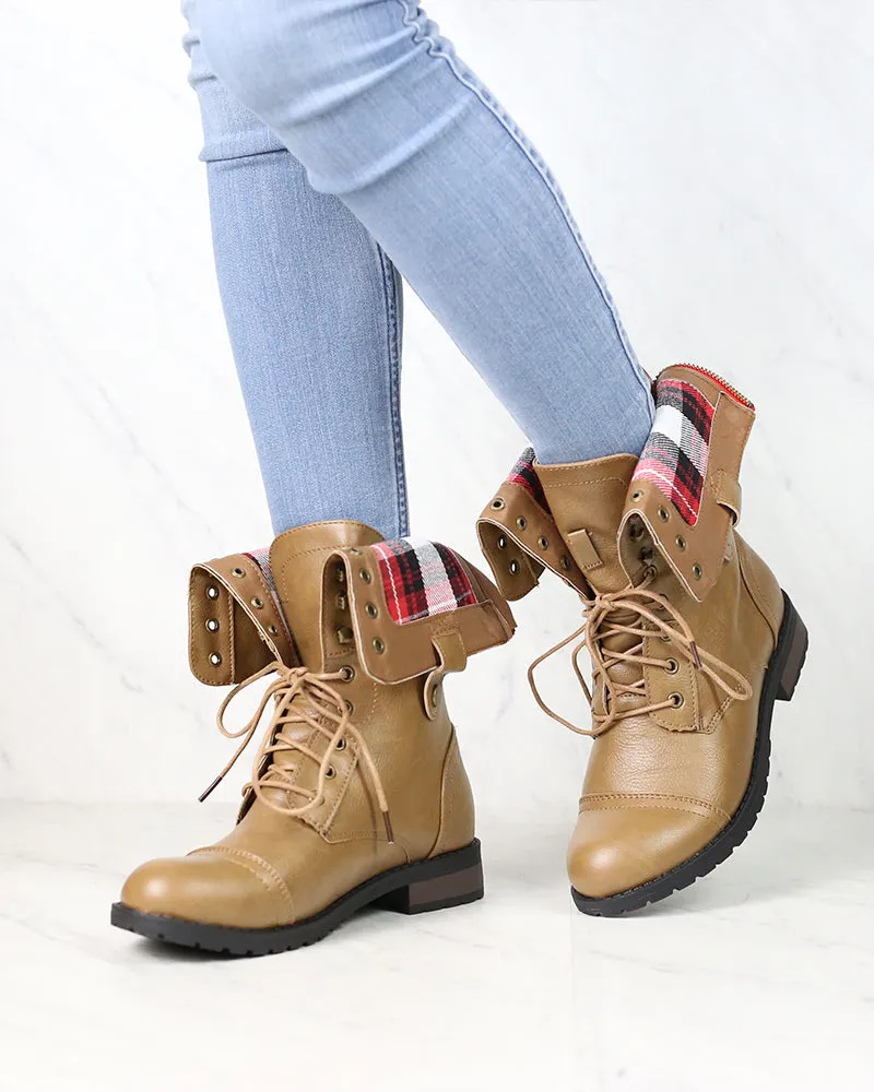 Clearance - Taupe Adjustable Combat Boots - Shop Now