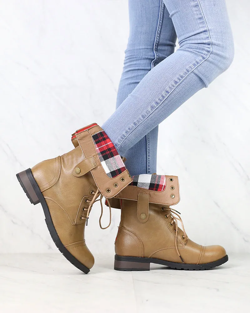 Clearance - Taupe Adjustable Combat Boots - Shop Now