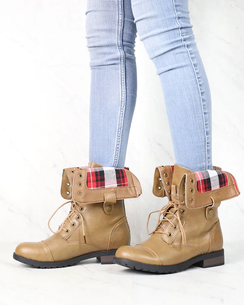 Clearance - Taupe Adjustable Combat Boots - Shop Now