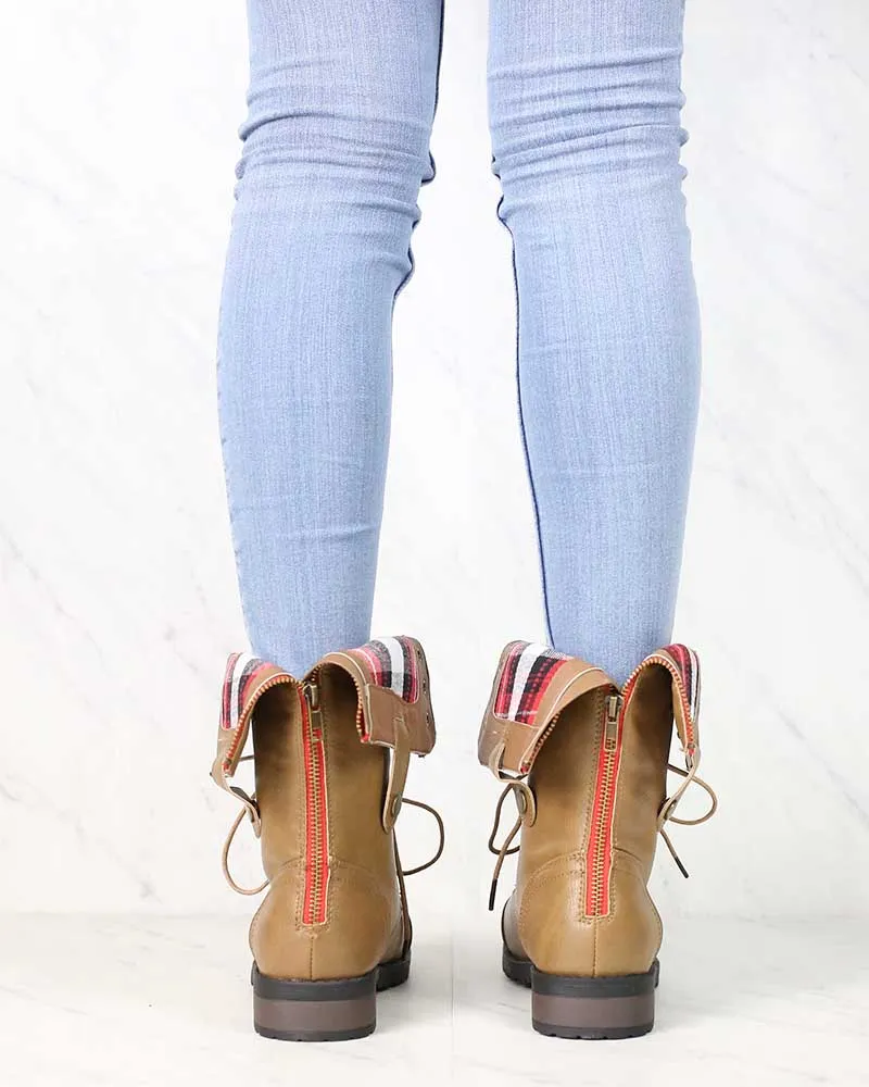 Clearance - Taupe Adjustable Combat Boots - Shop Now