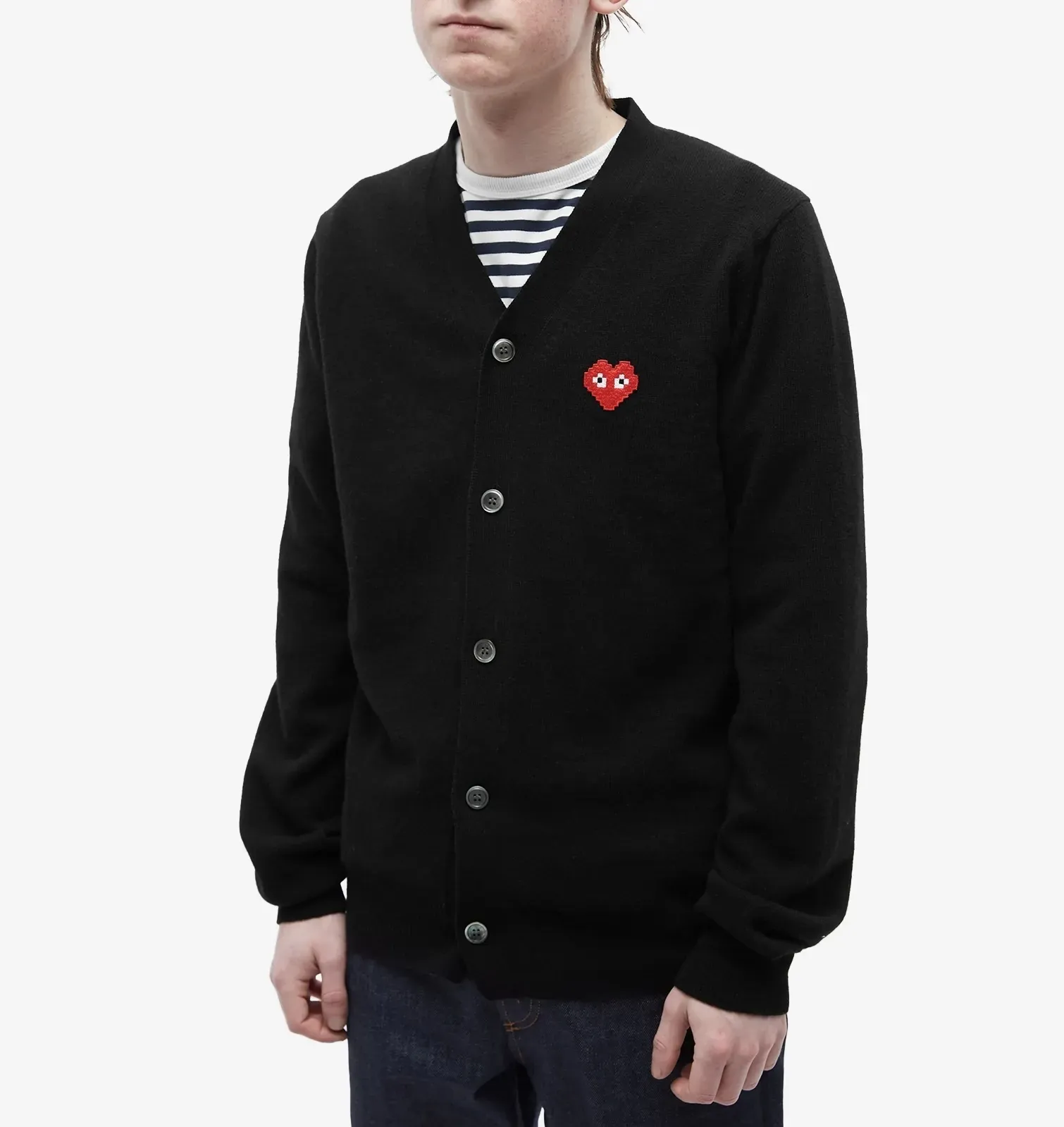 COMME des GARCONS Heart Unisex Street Style Plain Logo Designers Cardigans