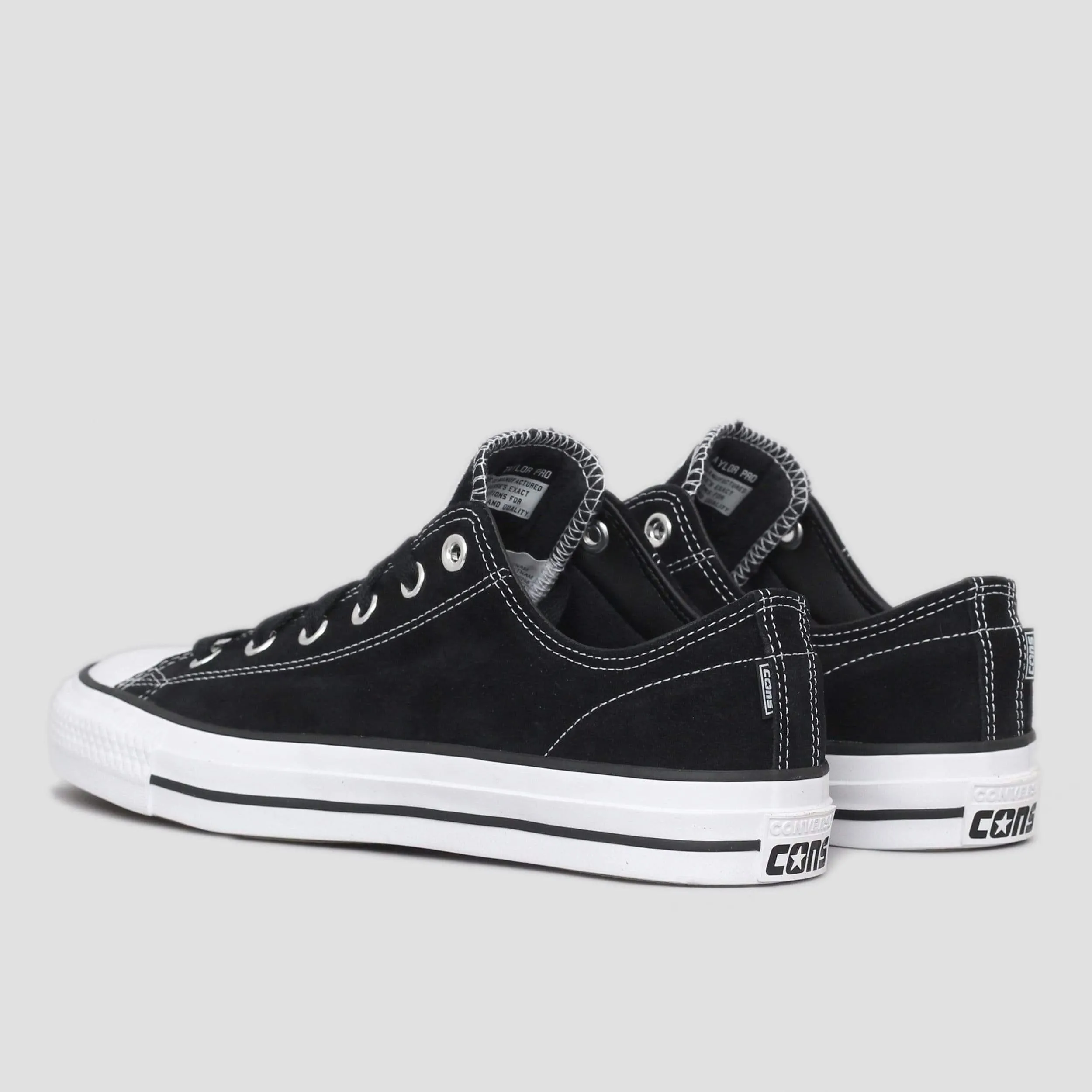 Converse Black/White Suede Shoes from Slam City Skates London UK