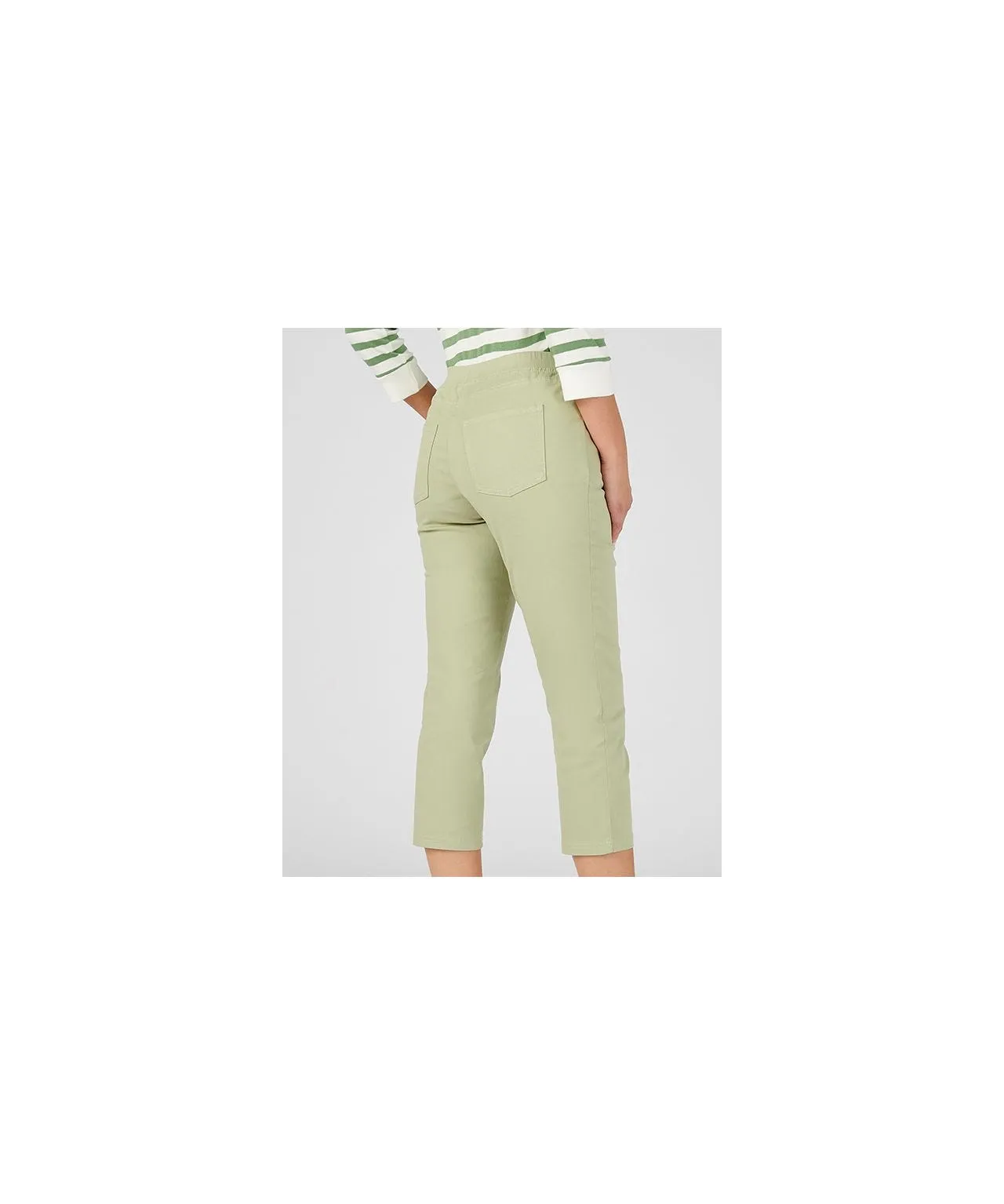 Cotton Rich Pull On Crop Trousers