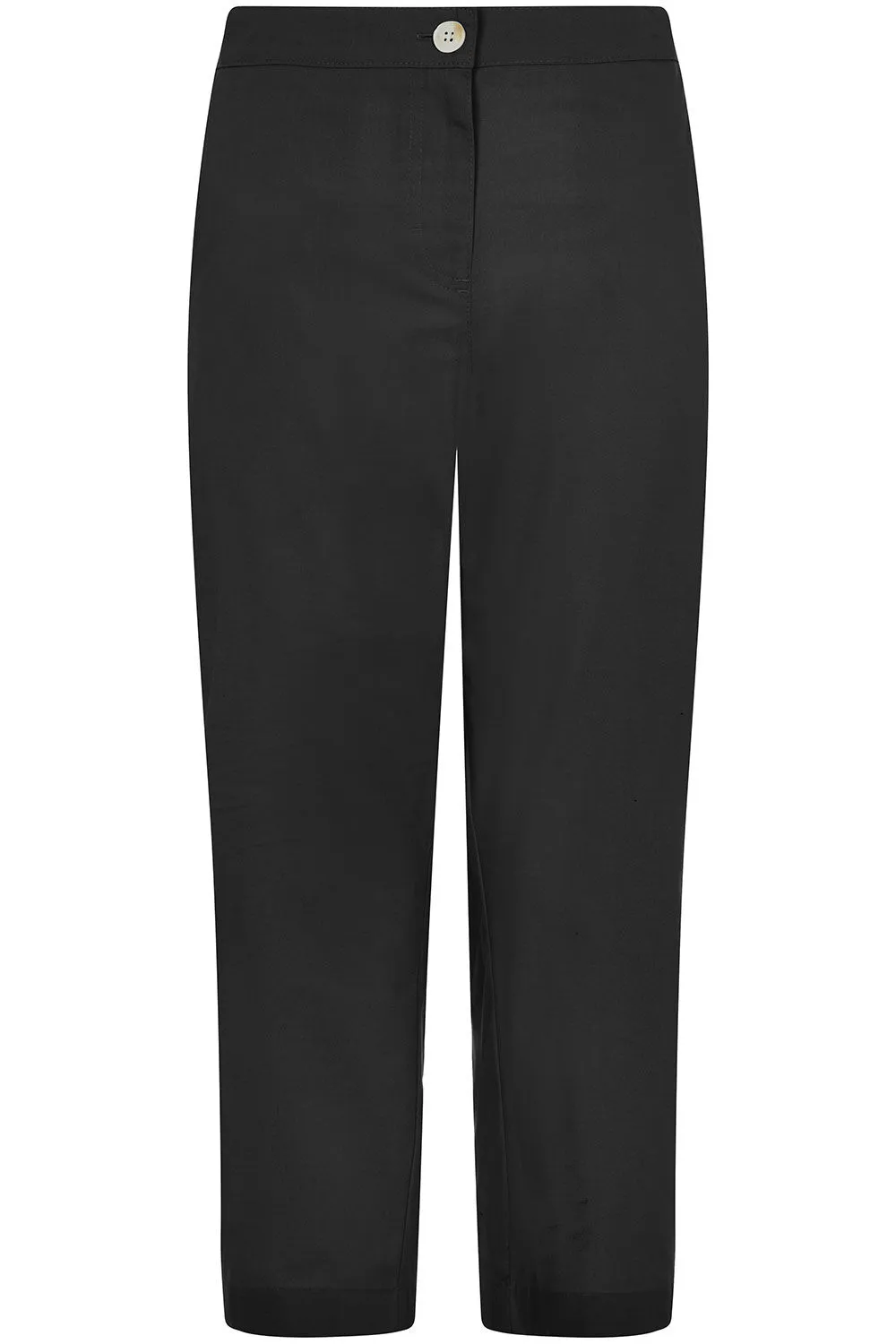 Cropped Elastic Waist Trousers