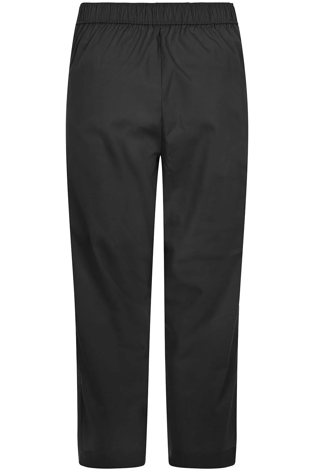 Cropped Elastic Waist Trousers