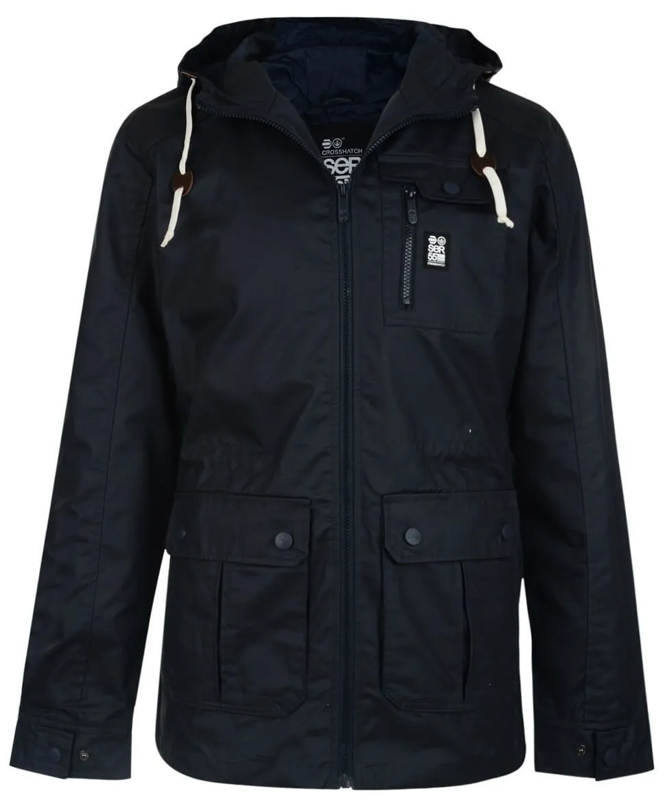 Men's Crosshatch Shayter Hooded Jacket in Total Eclipse Color