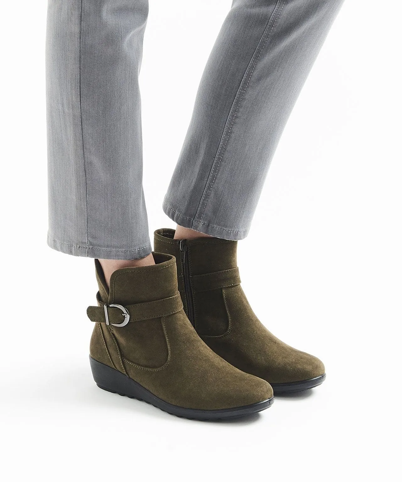 Cushion-Walk Suede-Look Boots for Women