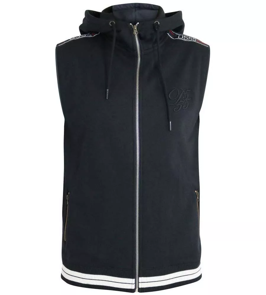 D555 Couture Sleeveless Hoody With Taping Detail