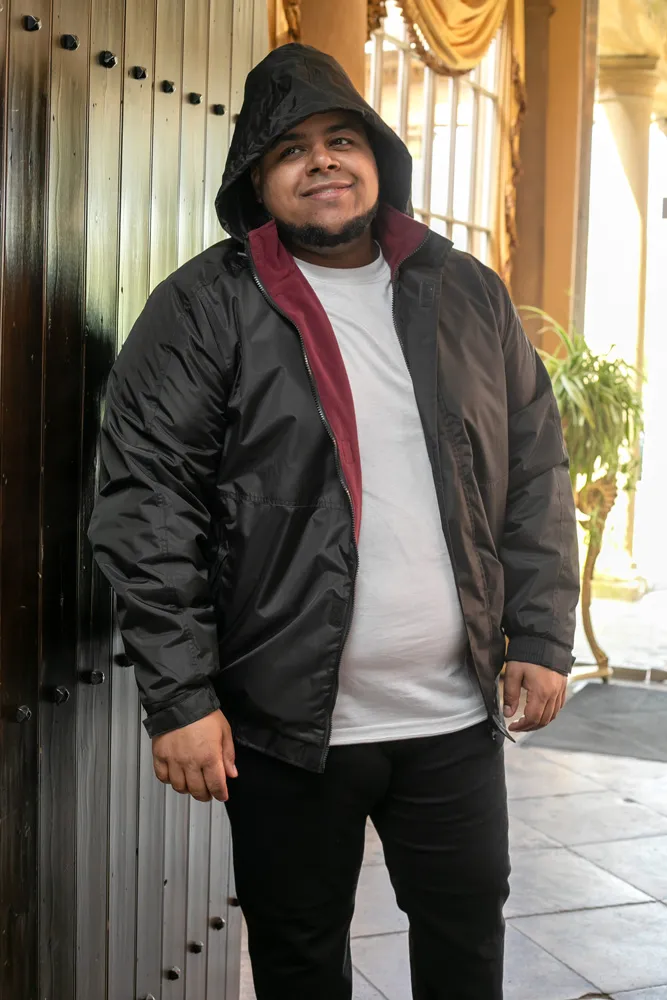 D555 Showerproof Jacket With Fleece Lining and Packaway Hood (RUDY)