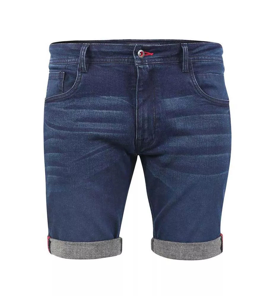 D555 Mens Dark Blue Stretch Denim Shorts (BRENTWOOD) for Men