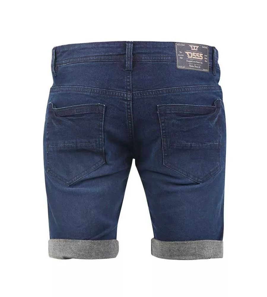 D555 Mens Dark Blue Stretch Denim Shorts (BRENTWOOD) for Men