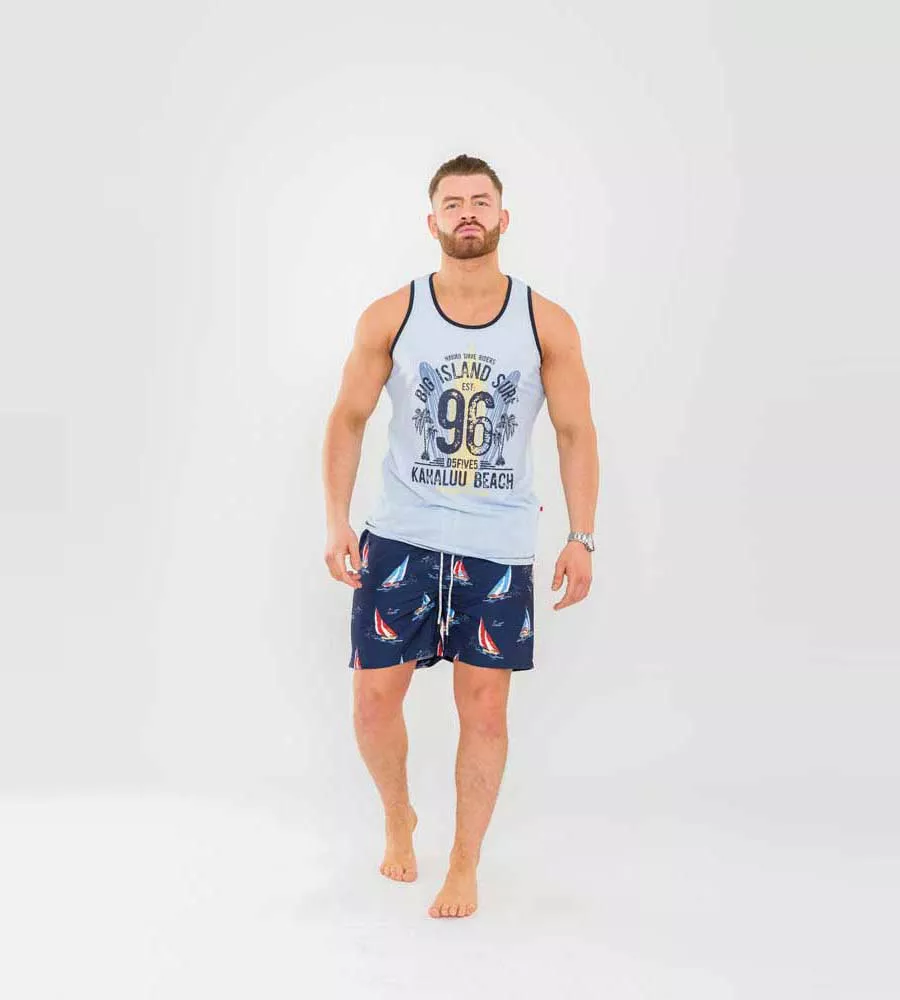 D555 Men's Yacht Printed Swim Shorts (APOLLO)