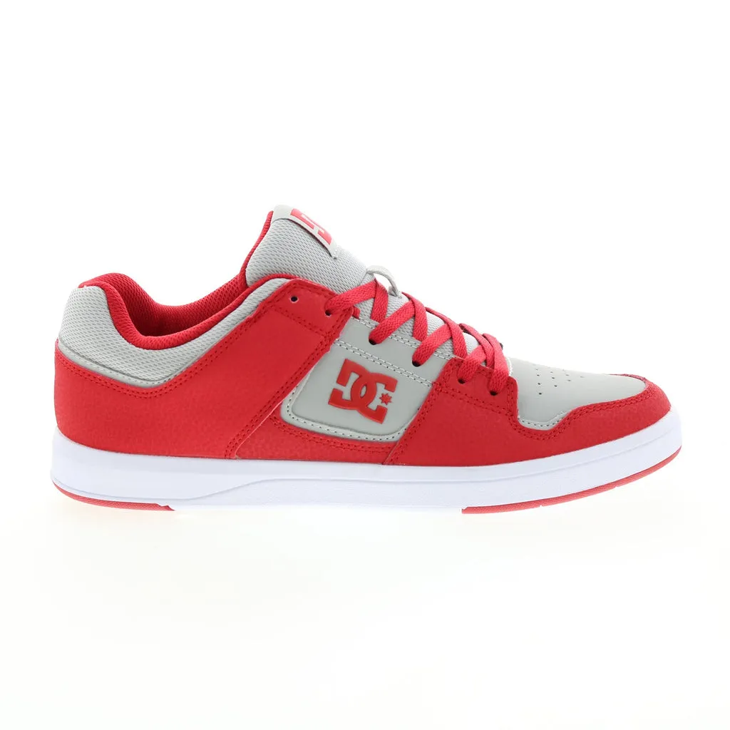 DC Red Gray Leather Skate Inspired Sneakers Shoes Cure ADYS400073-RGY