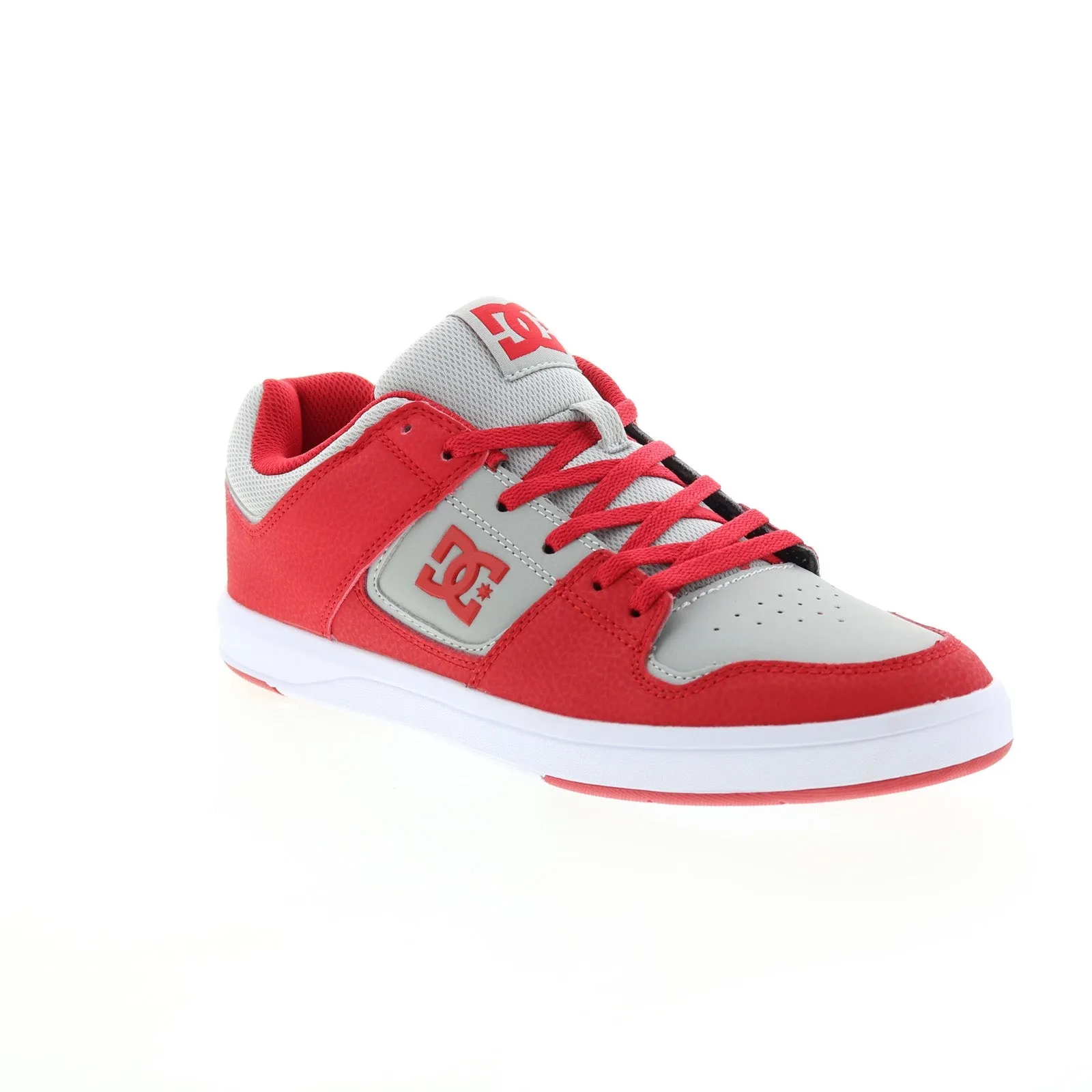 DC Red Gray Leather Skate Inspired Sneakers Shoes Cure ADYS400073-RGY