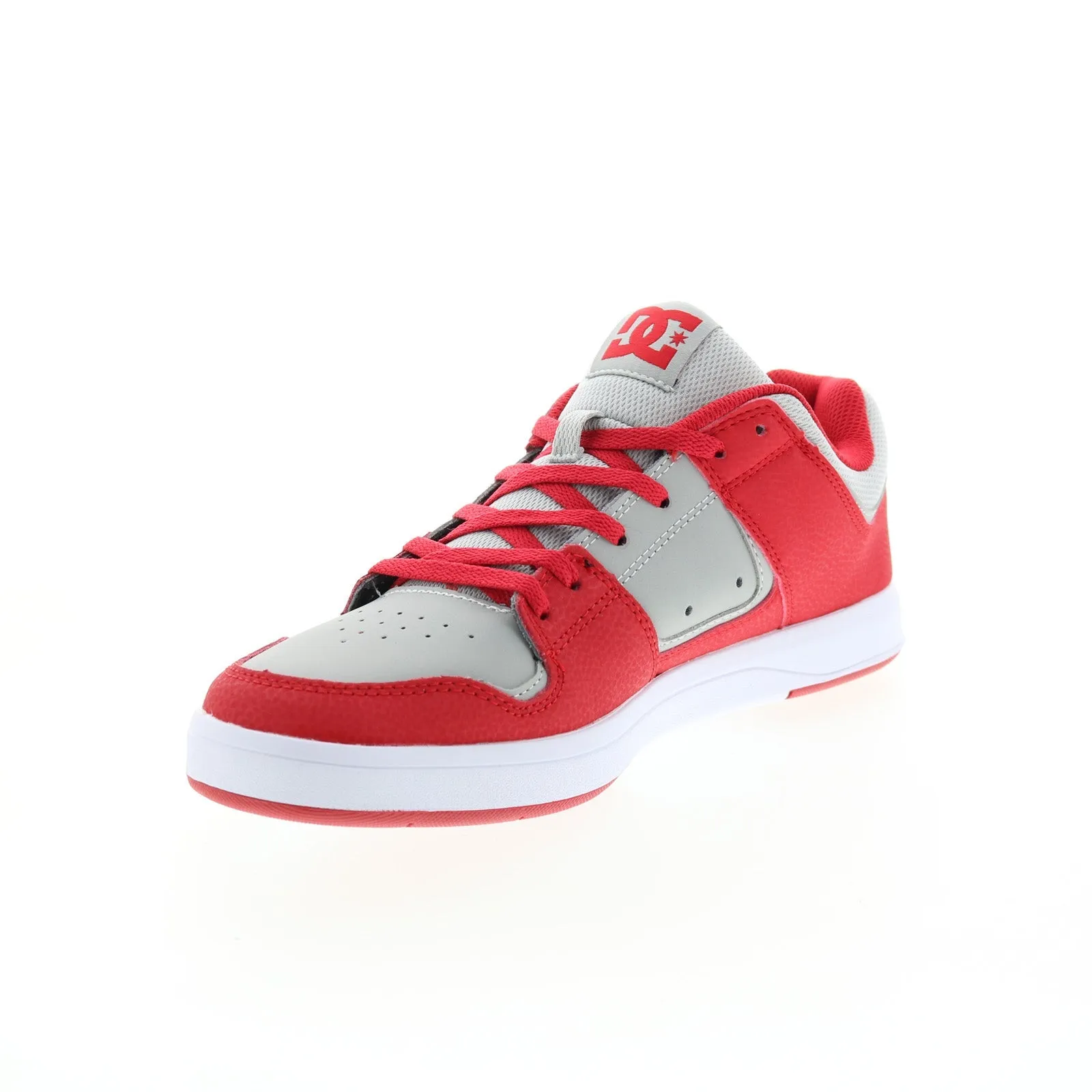 DC Red Gray Leather Skate Inspired Sneakers Shoes Cure ADYS400073-RGY