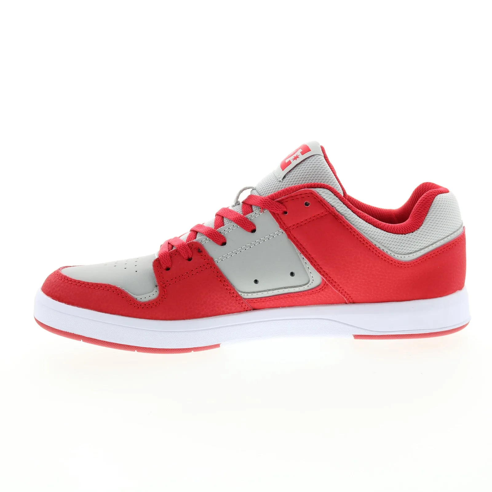 DC Red Gray Leather Skate Inspired Sneakers Shoes Cure ADYS400073-RGY