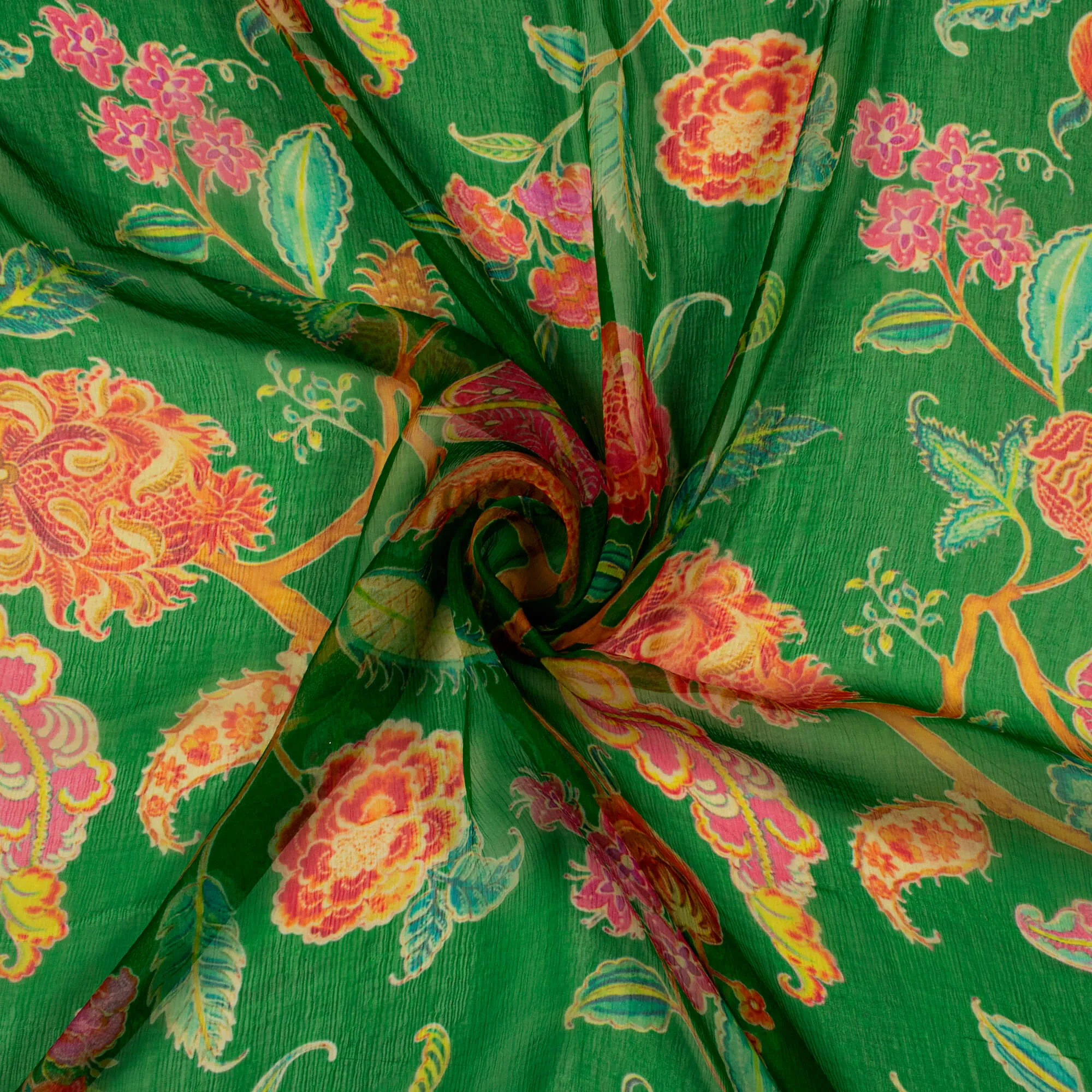 Digital Print Chiffon Fabric with Exclusive Floral Design