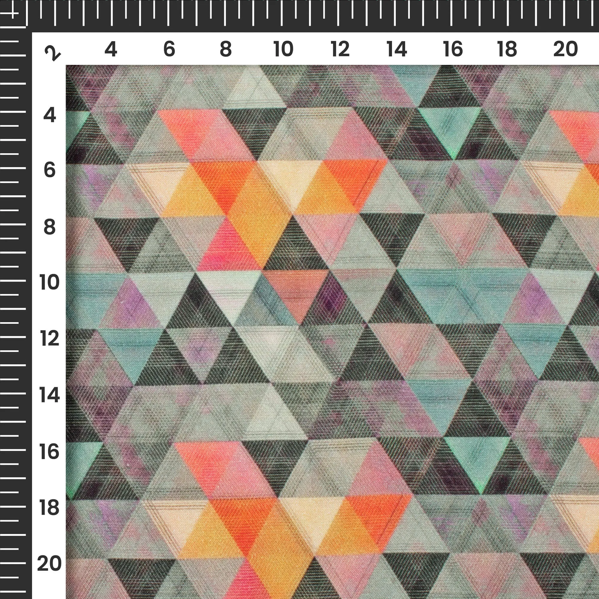 Digital Print Multi-Color Geometrical Viscose Rayon Fabric - 58 Inches Wide