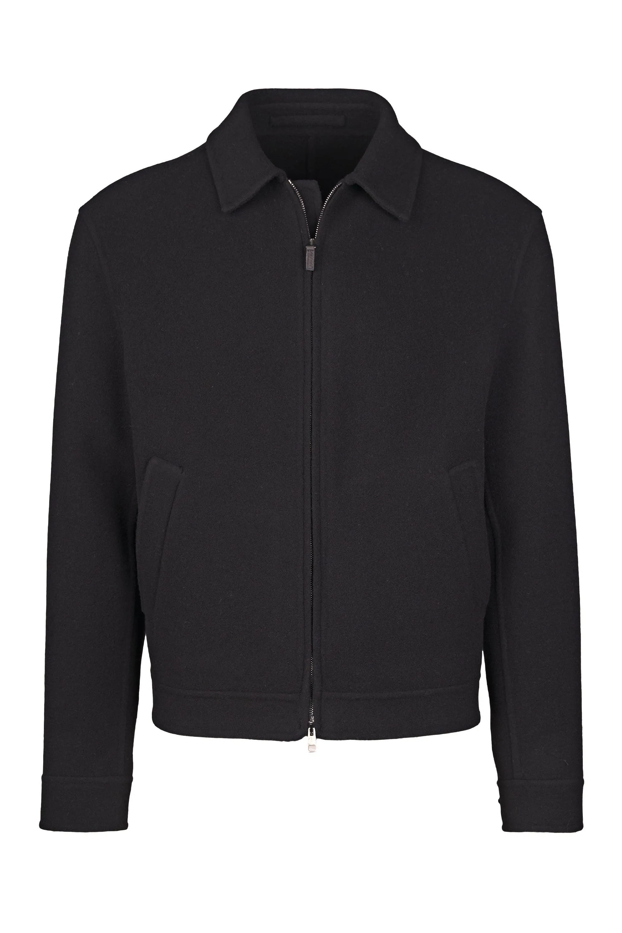 Double-Fabric Wool Zip Jacket