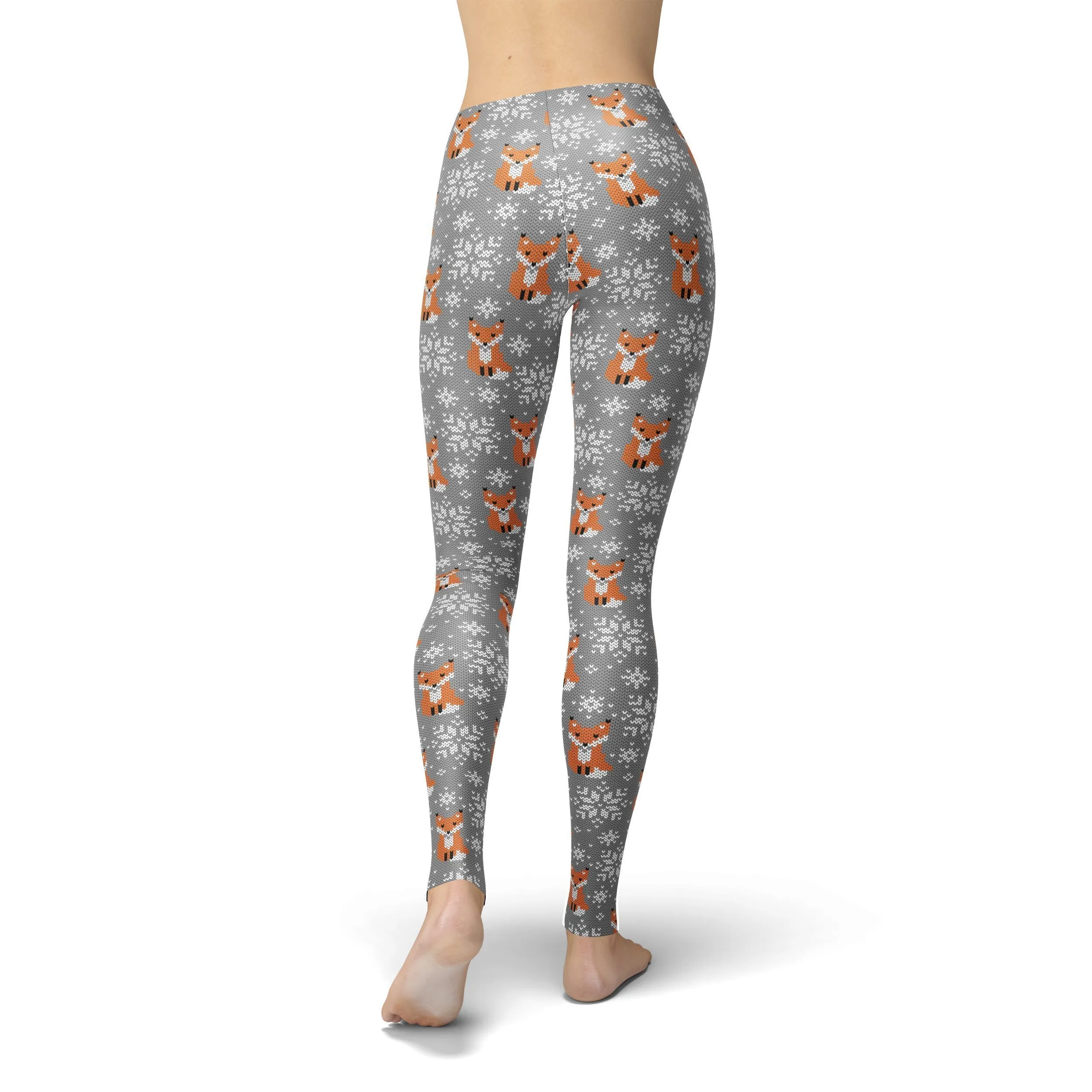 Festive Fox Print Leggings