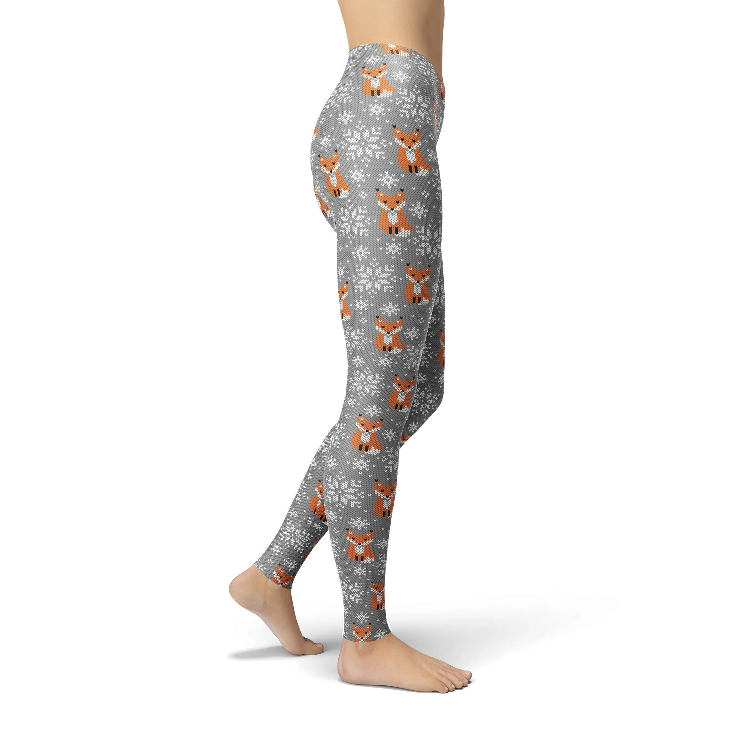 Festive Fox Print Leggings