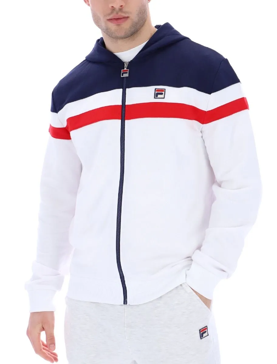 Fila Arlo Hooded Jacket White and Navy