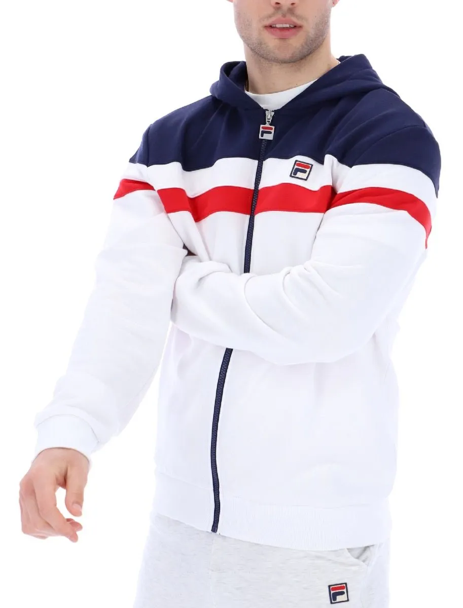 Fila Arlo Hooded Jacket White and Navy