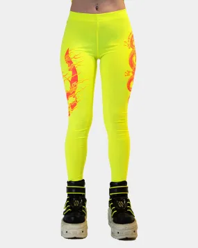 Fluorescent Yellow Dragonite Leggings