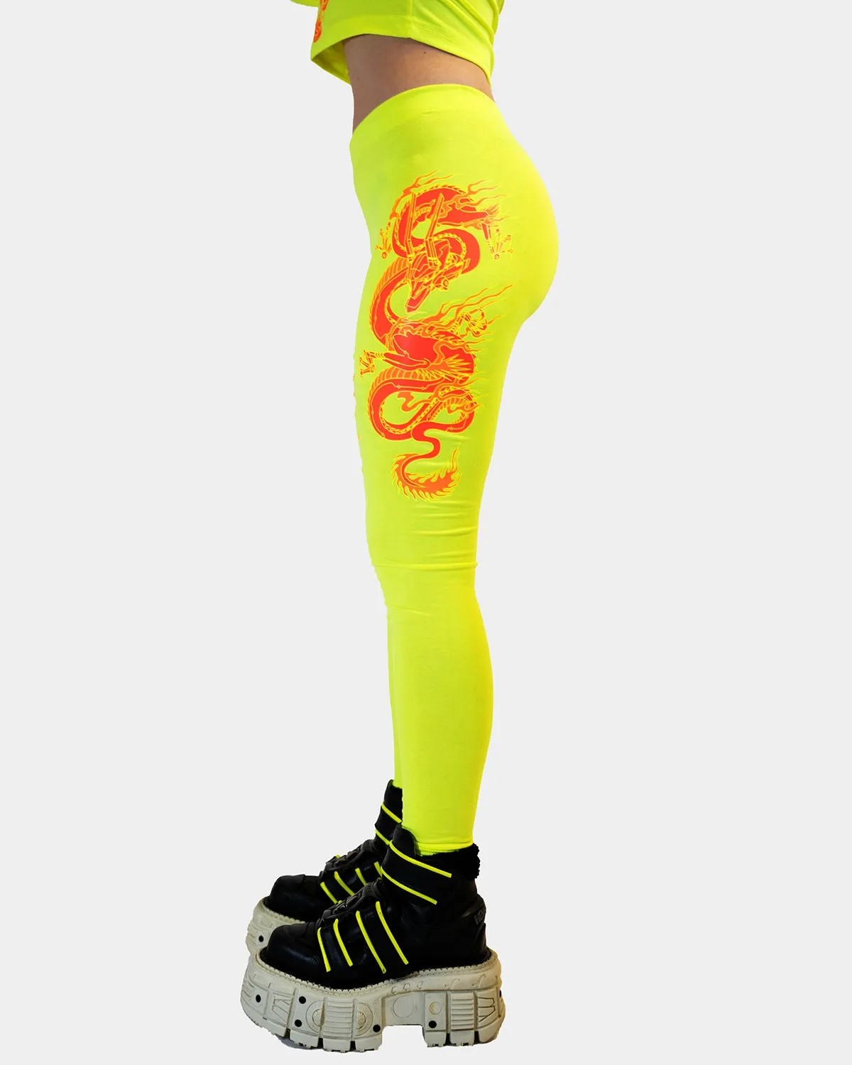 Fluorescent Yellow Dragonite Leggings