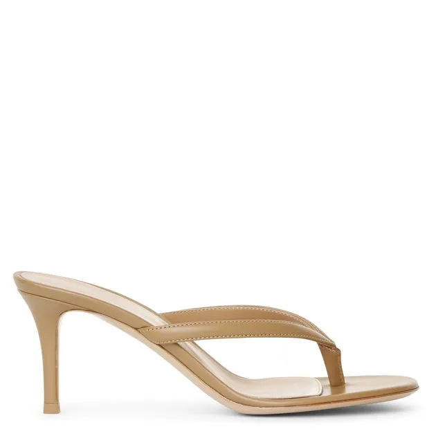 Gianvito Rossi Calypso 70 Tan Leather Sandals