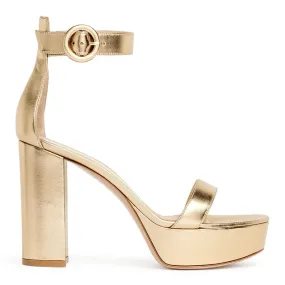 Gianvito Rossi Metallic Nappa Silk Platform Sandals